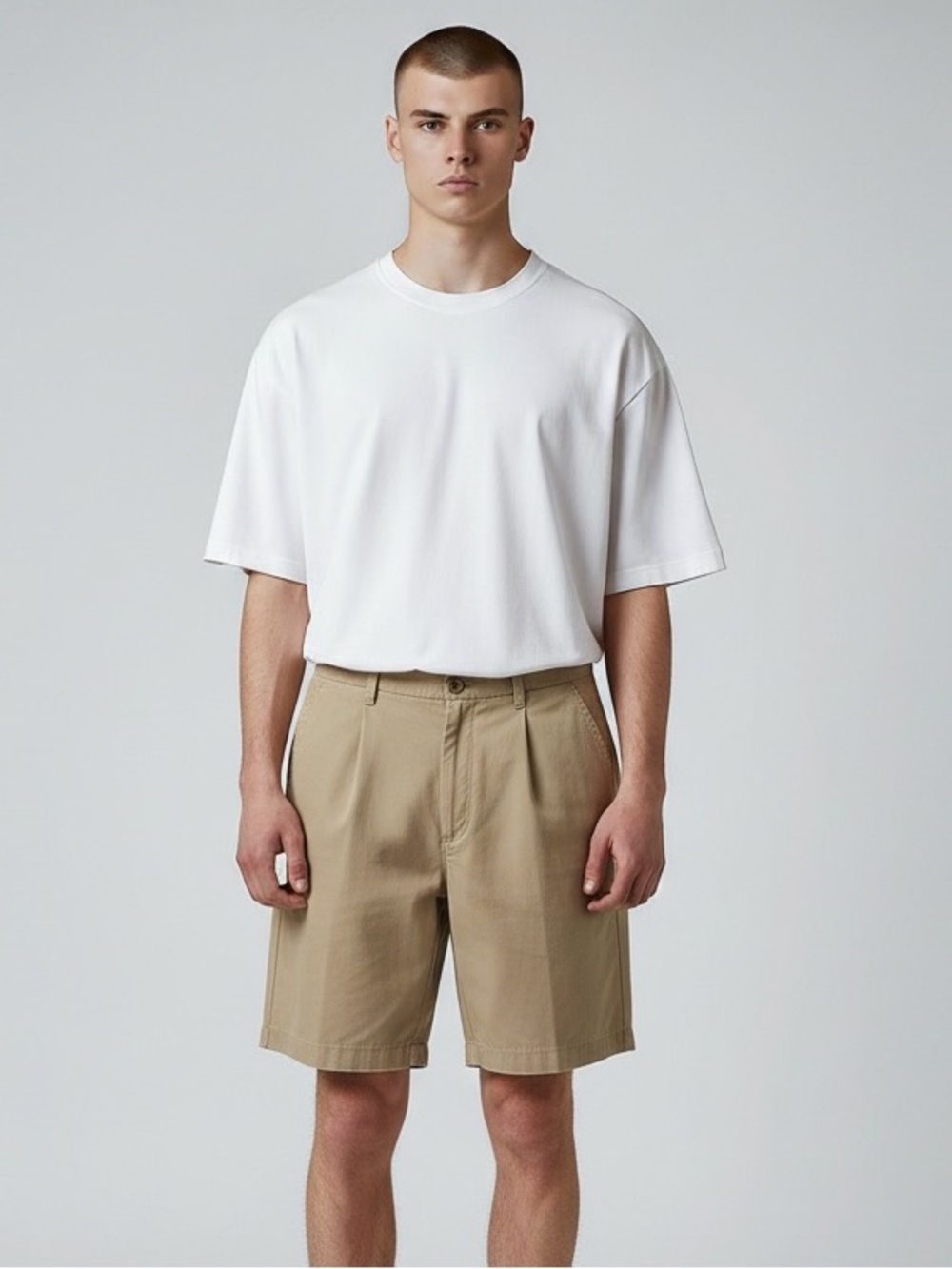 Byron Nelson Signature‎ Series Men’s 36 Khaki Pleated Shorts Tencel Cotton Blend